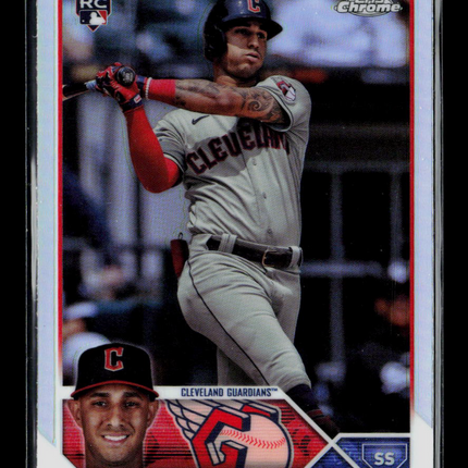 2023 Topps Chrome Update Series Brayan Rocchio #USC157 Refractor RC