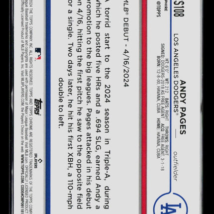 2024 Topps Chrome Update Sapphire Edition Andy Pages #USCS108 RC