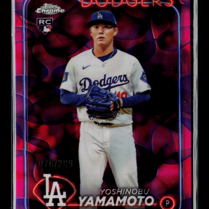 2024 Topps Chrome Update Yoshinobu Yamamoto #USC108 Lava Lamp Refractor RC /299