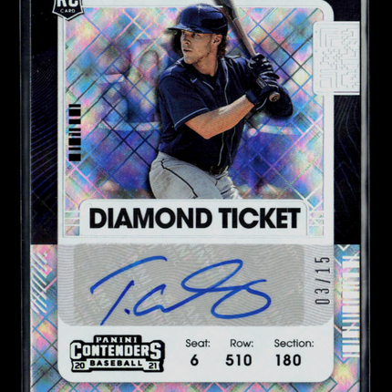 2021 Panini Contenders Baseball Taylor Walls #200 Diamond Ticket 03/15 RC Auto