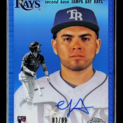 2023 Topps Chrome Platinum Jonathan Aranda #CPA-JAR Blue 81/99 RC Auto