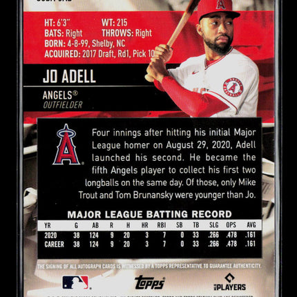 2021 Topps Stadium Club Jo Adell #SCBA-JAD RC Auto