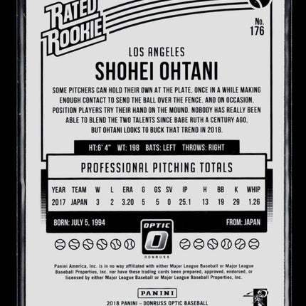 2018 Panini Donruss Optic Baseball Shohei Ohtani #176 Bronze