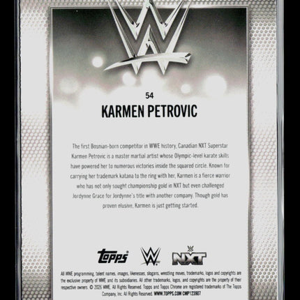 2026 Topps Chrome WWE Karmen Petrovic #54 Green Refractor