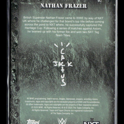 2025 Topps Chrome WWE Cactus Jack Nathan Frazer #97 Green 25/90