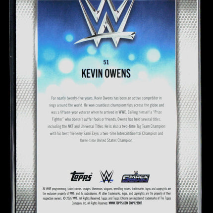 2026 Topps Chrome WWE Kevin Owens #51 Geometric Refractor 04/75