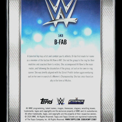 2026 Topps Chrome WWE B-Fab #143 Geometric 12/75