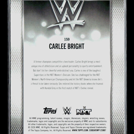 2026 Topps Chrome WWE Carlee Bright #159 Geometric Refractor 13/75
