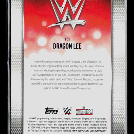 2026 Topps Chrome WWE Dragon Lee #155 Geometric Refractor 09/75