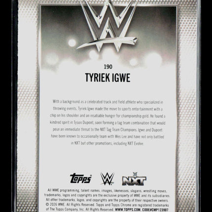 2026 Topps Chrome WWE Tyriek Igwe #190 Geometric 65/75