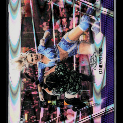 2026 Topps Chrome WWE Karmen Petrovic #54 Purple RayWave Refractor