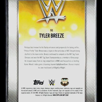 2026 Topps Chrome WWE Tyler Breeze #91 Purple Wave Refractor