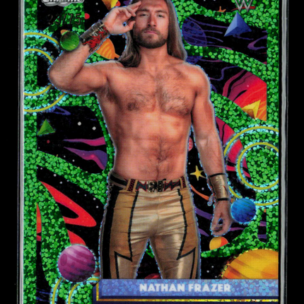 2026 Topps Chrome WWE Nathan Frazer #185 Green Speckle Refractor