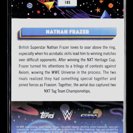 2026 Topps Chrome WWE Nathan Frazer #185 Green Speckle Refractor
