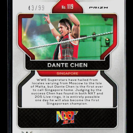 2022 Panini Prizm WWE Dante Chen #119 Orange 43/99 RC