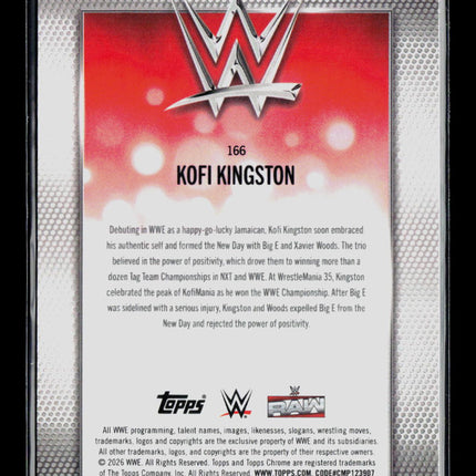 2026 Topps Chrome WWE Kofi Kingston #166 Gold Refractor 38/50