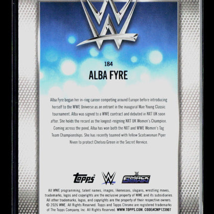2026 Topps Chrome WWE Alba Fyre #184 Gold Geometric Refractor