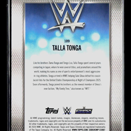 2026 Topps Chrome WWE Talla Tonga #109 05/50 RC