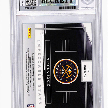2022 Panini Impeccable Stats Nikola Jokic #ISA-NKJ 06/50 BGS 8.5 Auto