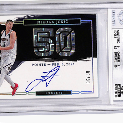 2022 Panini Impeccable Stats Nikola Jokic #ISA-NKJ 06/50 BGS 8.5 Auto