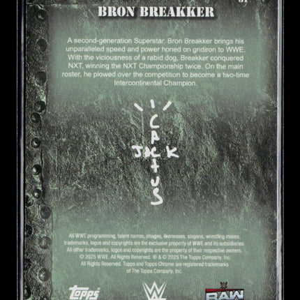 2025 Topps Chrome WWE Cactus Jack Bron Breakker #31 Blue
