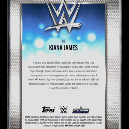 2026 Topps Chrome WWE Kiana James #82 Aqua Refractor 127/199
