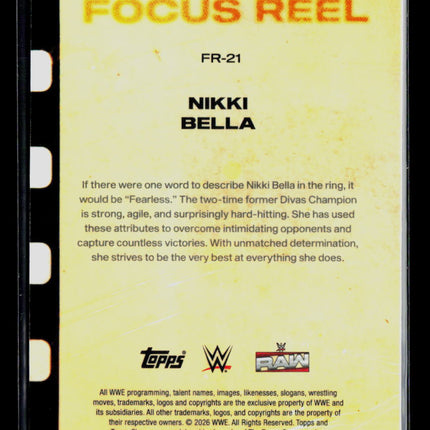 2026 Topps Chrome WWE Nikki Bella #FR-21 Blue Refractor 193/199