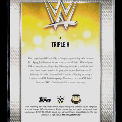 2026 Topps Chrome WWE Triple H #4 Aqua /199 144/190