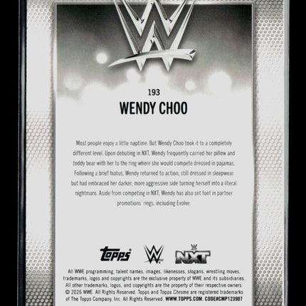 2026 Topps Chrome WWE Wendy Choo #193 Teal Refractor 034/199