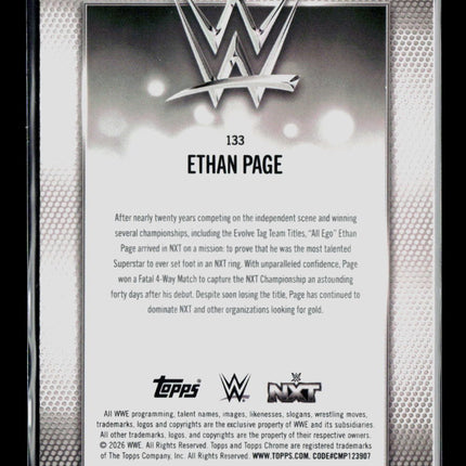 2026 Topps Chrome WWE Ethan Page #133 Aqua Refractor 135/199