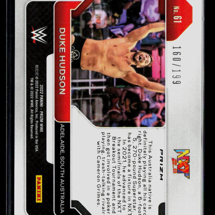 2022 Panini Prizm WWE Duke Hudson #61 Blue 160/199