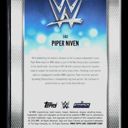 2026 Topps Chrome WWE Piper Niven #162 Green Refractor 130/275