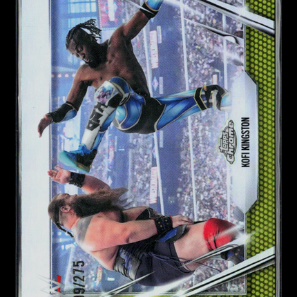 2026 Topps Chrome WWE Kofi Kingston #166 Green Refractor 009/275