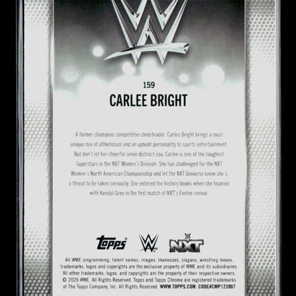 2026 Topps Chrome WWE Carlee Bright #159 168/275