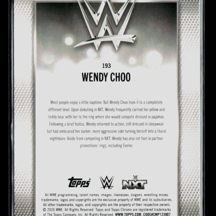 2026 Topps Chrome WWE Wendy Choo #193 Green Refractor