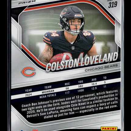 2025 Panini Prizm Colston Loveland #319 White Disco