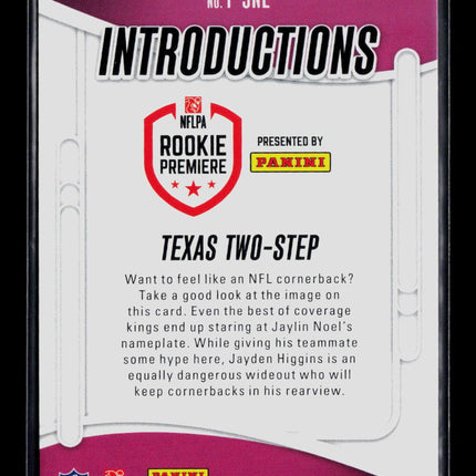 2025 Panini Absolute Football Jayden Higgins Jaylin Noel #I-JNL RC