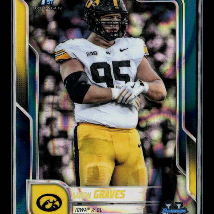 2021 Topps Bowman Chrome University Football Aaron Graves #45 Refractor