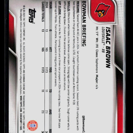 2025 Bowman Chrome University Isaac Brown #32