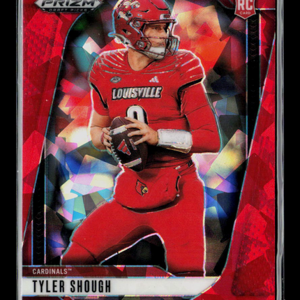 2025 Panini Prizm Draft Picks Tyler Shough #49 Red Cracked Ice RC