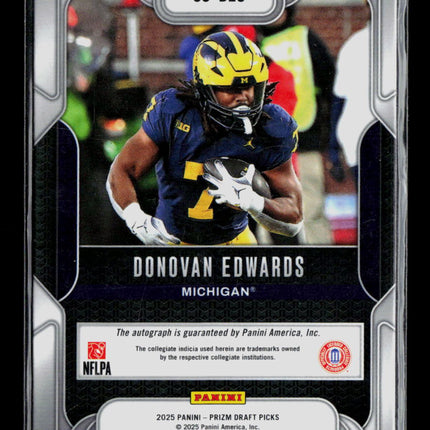2025 Panini Prizm Draft Picks Donovan Edwards #SS-DES RC Auto