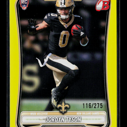 2026 Topps Bowman Jordyn Tyson #121 Yellow 116/275 RC