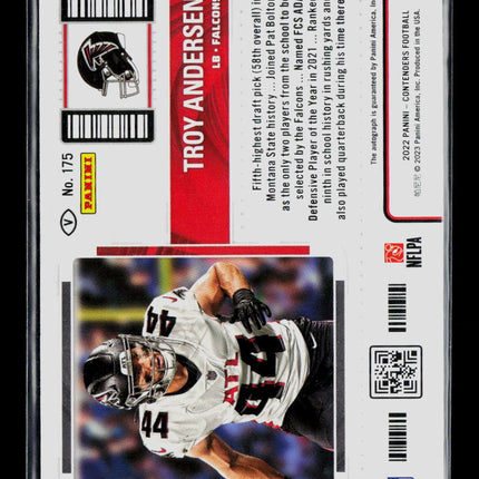 2023 Panini Contenders Troy Andersen #175 Rookie Ticket Variation RC Auto