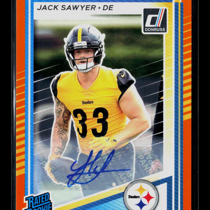 2025 Panini Donruss Jack Sawyer #390 Orange Auto