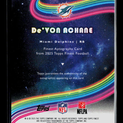 2025 Topps Finest De'Von Achane #FA-DA Auto