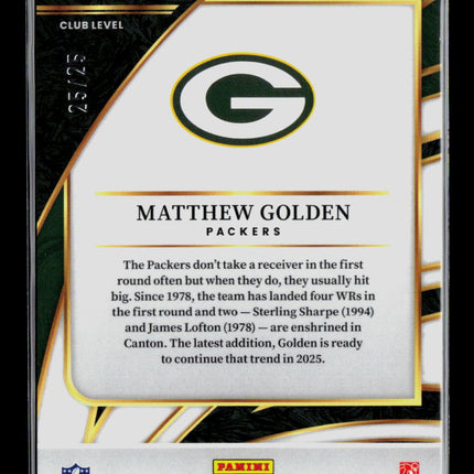 2025 Panini Select Matthew Golden #267 Tie-Dye Prizm RC 25/25