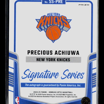 2025 Panini Donruss Optic Precious Achiuwa #SS-PRE Auto
