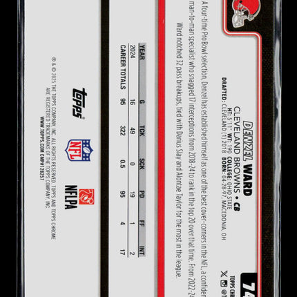 2022 Topps Chrome Denzel Ward #74 Purple 30/75