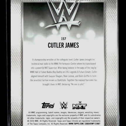 2026 Topps Chrome WWE Cutler James #157 Gold Refractor 03/50 RC