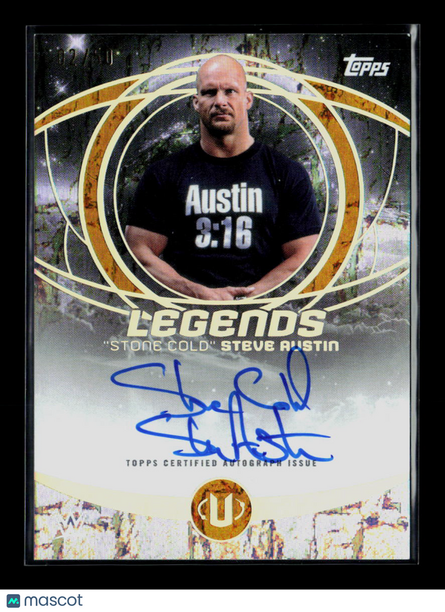2025 Topps WWE Universe Steve Austin #LGA-SCA Gold Auto /50